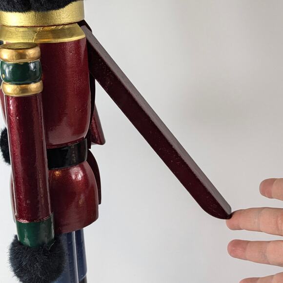 2 Foot Teddy Bear Nutcracker Christmas Holiday Decor Soldier Wood 24" Large 2014 - Picture 10 of 16